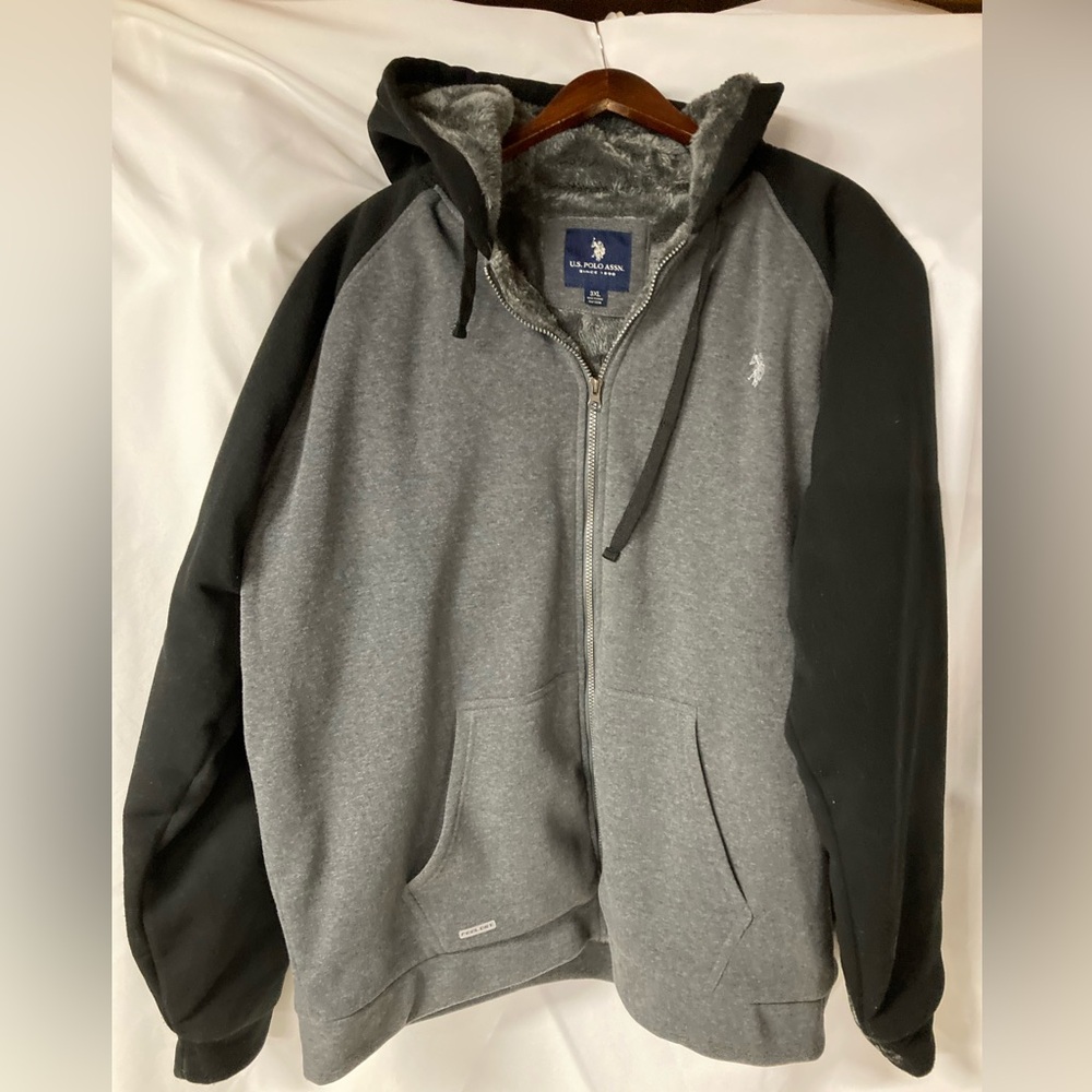 U.S. Polo Assn. Gray Feel Dry Hoodie Size 3XL